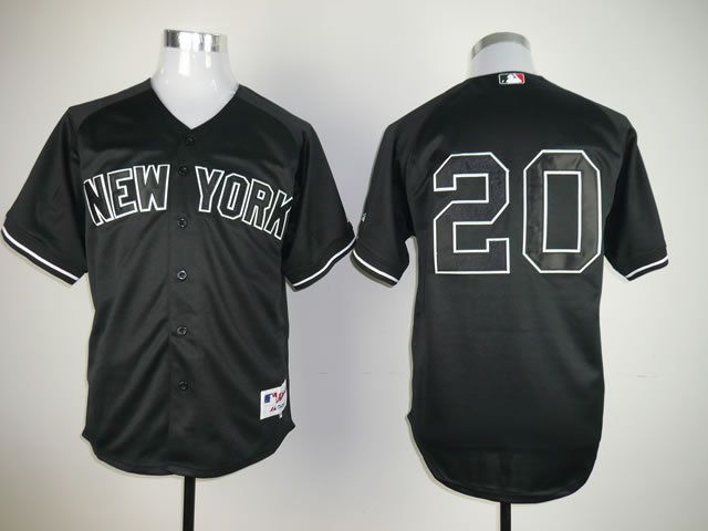 Men New York Yankees #20 No name Black MLB Jerseys->new york yankees->MLB Jersey